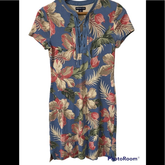 AMERICAN LIVING WOMENS SHIRT SLEEVE TROPICAL T SHIRT DRESS. ABOVE KNEE S… - Picture 4 of 14